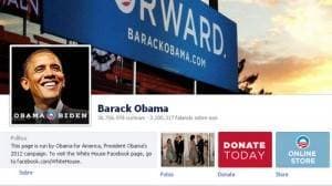 Página de Obama no Facebook é curtida por 1 mi em um dia