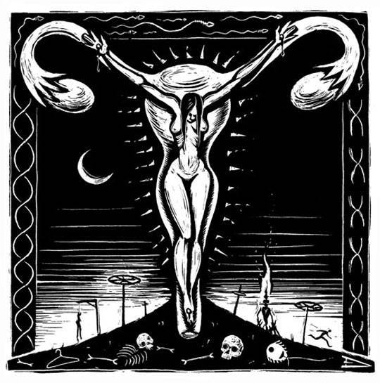 crucified woman by eric drooker