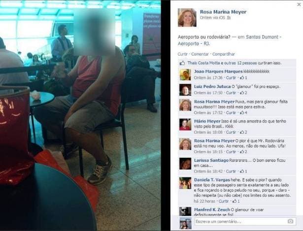 Professores universitários postam no Facebook crítica contra pobre em avião