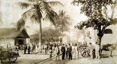 Aspecto da área dos armazéns do porto de Paranaguá - 1870