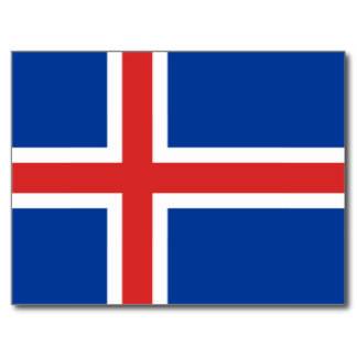 cartao da bandeira de islandia