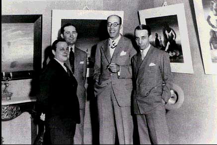 Da esquerda para a direita: Cândido Portinari, Antônio Bento, Mário de Andrade e Rodrigo Melo Franco. Palace Hotel, Rio de Janeiro, 1936.