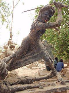 Public sculpture of the warrior Queen Amina in Nigeria