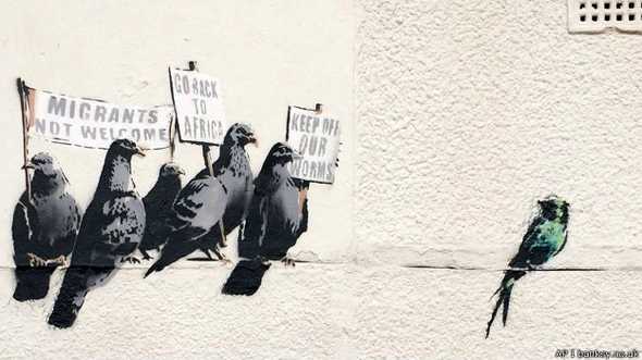Considerado ‘racista’, grafite de Banksy é destruído na Inglaterra