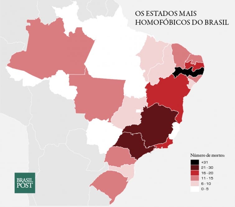 Qual é a região mais homofóbica do Brasil?