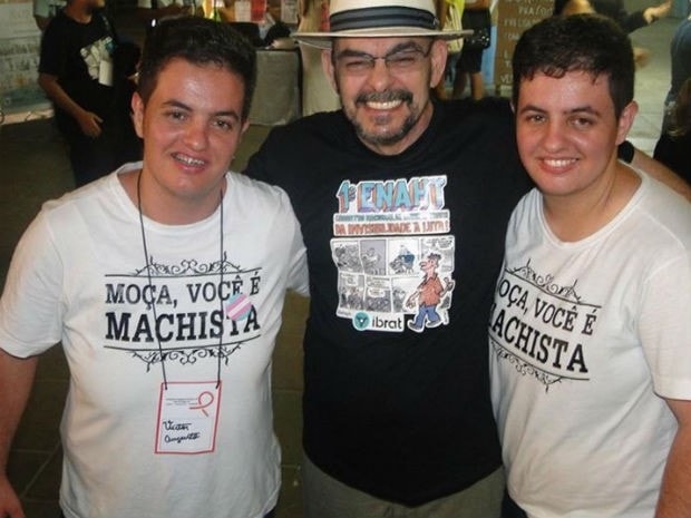 Victor, João Nery (o primeiro trans operado no Brasil) e Erick (Foto: Arquivo Pessoal)