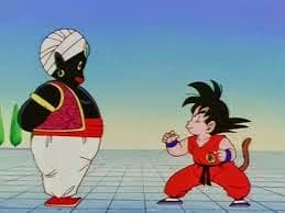 Mr. Popo e Goku, em cena de Dragon Ball