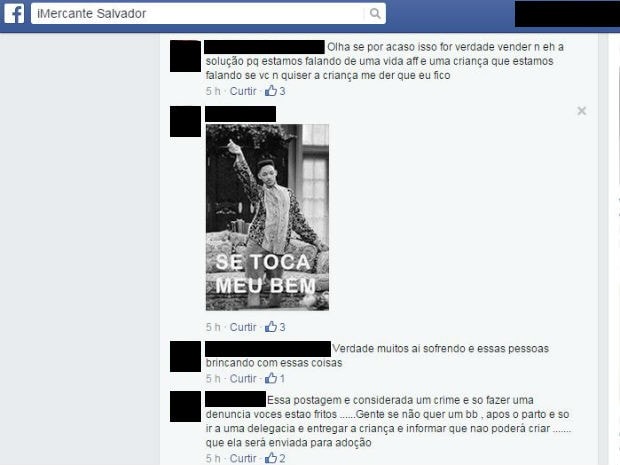 Comentários em postagem falsa que usa foto de jornalista grávida do Distrito Federal (Foto: Facebook/Reprodução)