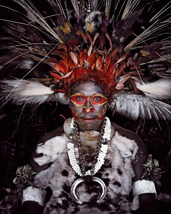 Guerreiro da tribo Huli, de Papua-Nova Guiné