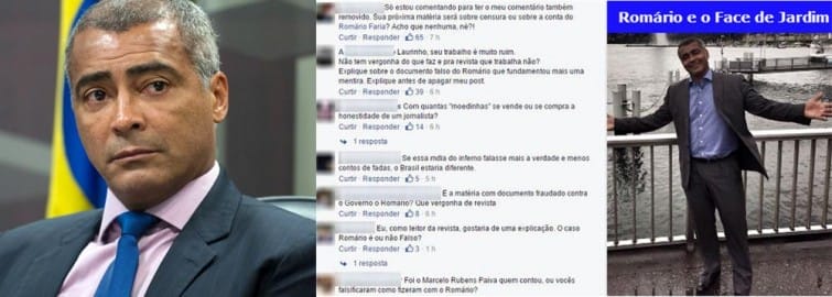 Romário faz repórteres da Veja saírem do Facebook