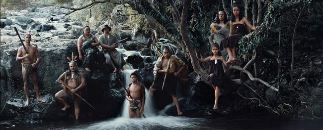 Família de indígenas da tribo  Maori, da Nova Zelândia