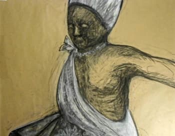 Mucane recebe exposição de desenhos em carvão e papel sobre religiões africanas em Vitória