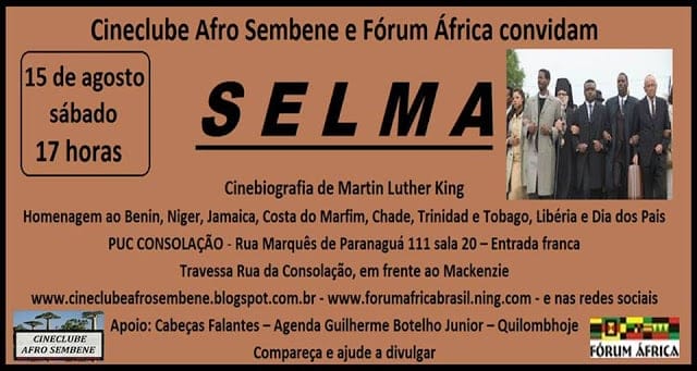Cineclube Afro Sembene exibe Selma dia 15 de agosto na PUC Consolação
