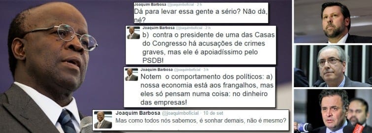Joaquim Barbosa detona a hipocrisia do PSDB