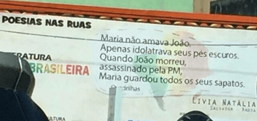 Nos versos, a poetisa faz críticas a execussões de jovens negros pela PM | Foto: Divulgação / Aspra