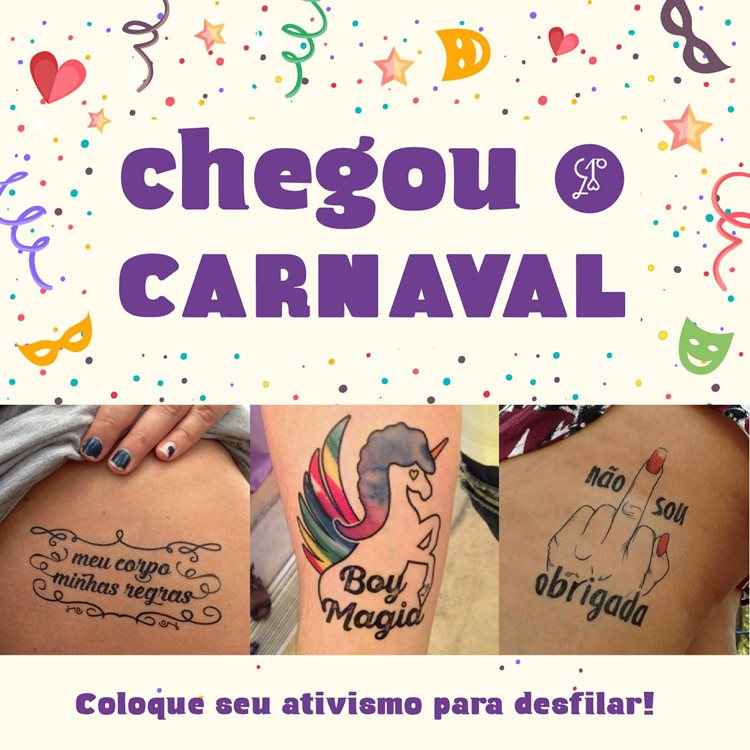 “Ativismo que cola”: jovens vendem tatuagens feministas para o carnaval do DF