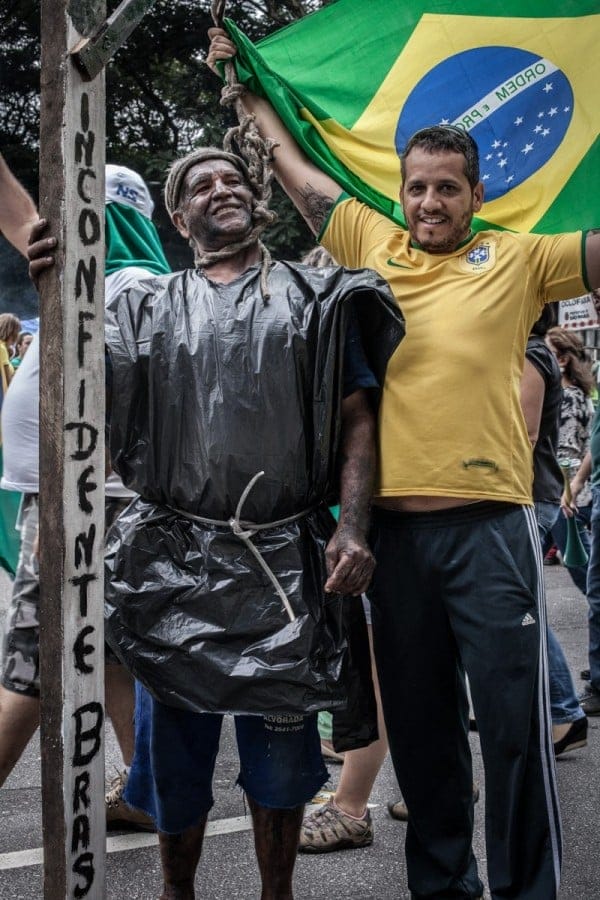 Where was the Afro-Brazilian community at the protests against Dilma Rousseff?