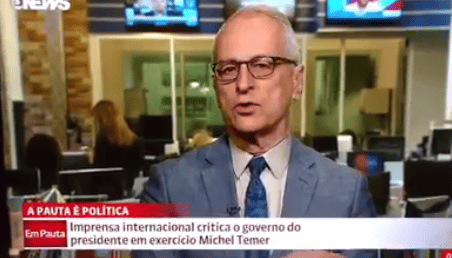 O nervosismo de Pontual, da GloboNews, ao falar sobre repercussão internacional negativa do golpe
