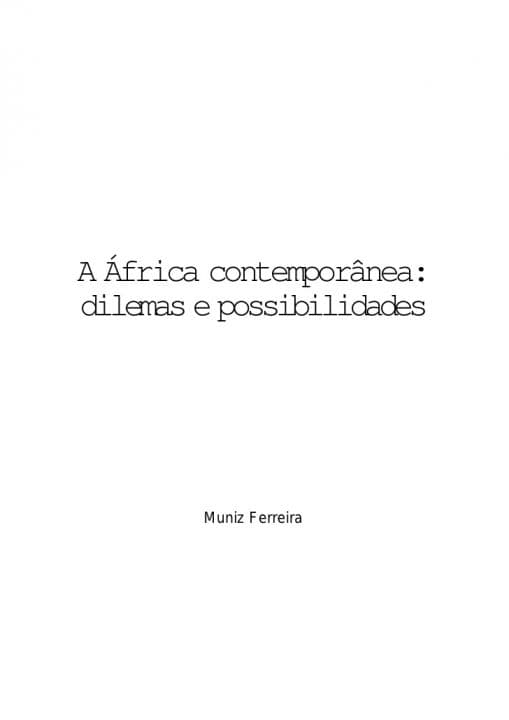 A África contemporânea: dilemas e possibilidades
