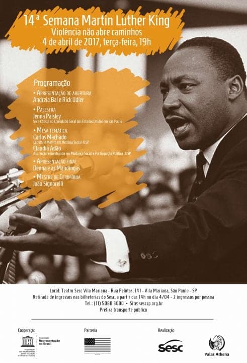 Teatro do Sesc recebe a 14ª Semana Martin Luther King