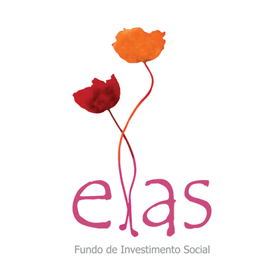 Logo da fundação Elas, duas flores e a palavra "ELAS" escrita.