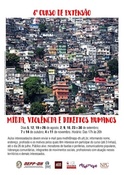 6º Curso de Extensão Mídia, Violência e Direitos Humanos lança edital