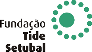 Logo da Fundação Tide Setubal, o nome da fundação e um circulo com varias circunferências na cor verde