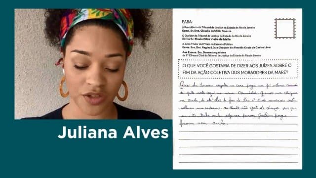 Artistas gravam vídeos em que leem cartas de crianças da Maré com relatos de violência
