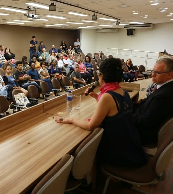 Foto do auditório durante o lançamento da UnicampAfro 