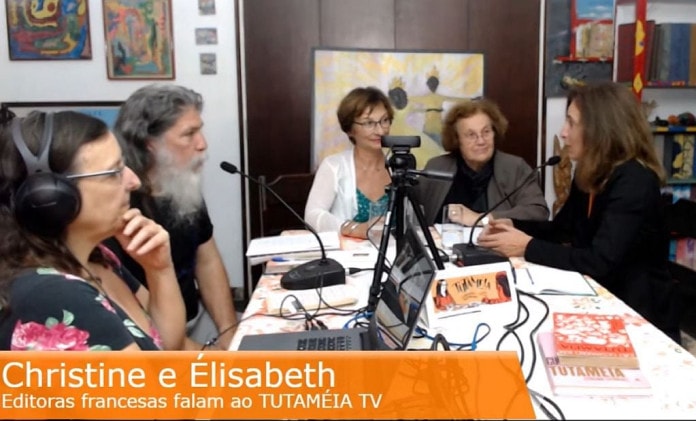 Eleonora, Rodolfo, Christinne, Élisabeth e Izabella na conversa sobre feminismo