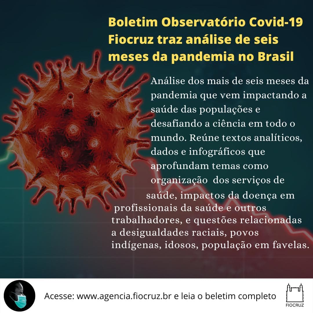 Boletim Observatório Covid-19 Friocruz três análise de seis meses da pandemia no Brasil