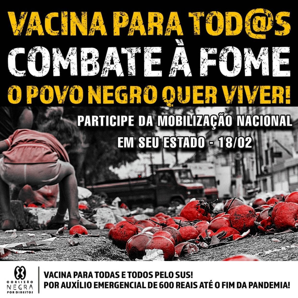 IPEAFRO adere ação da Coalizão Negra por Direitos em prol de auxílio emergencial e vacina pelo SUS