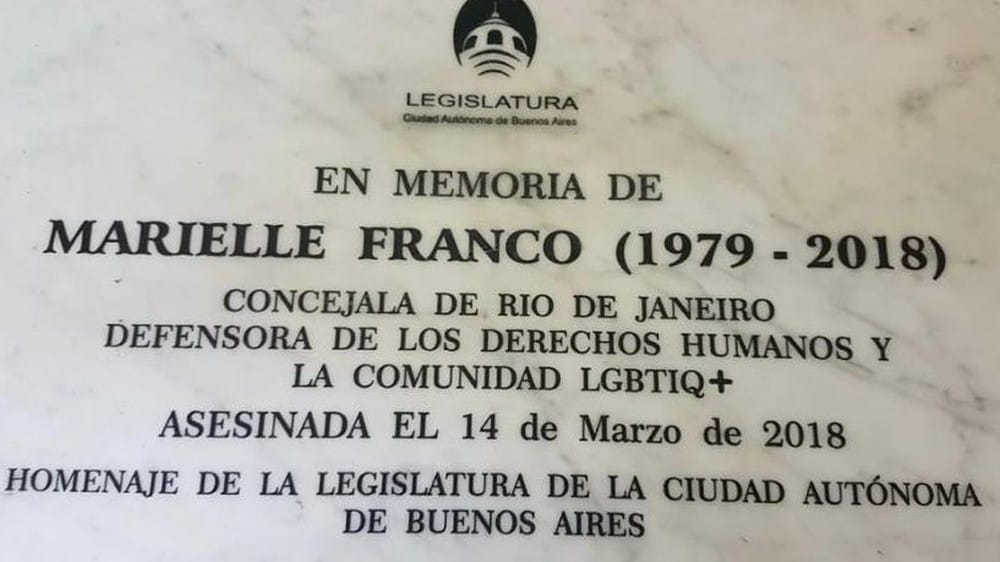 Metrô de Buenos Aires inaugura placa em homenagem a Marielle Franco