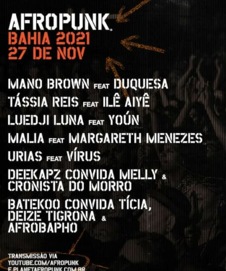 AFROPUNK Bahia anuncia programação completa da sua primeira edição, marcada para 27 de novembro