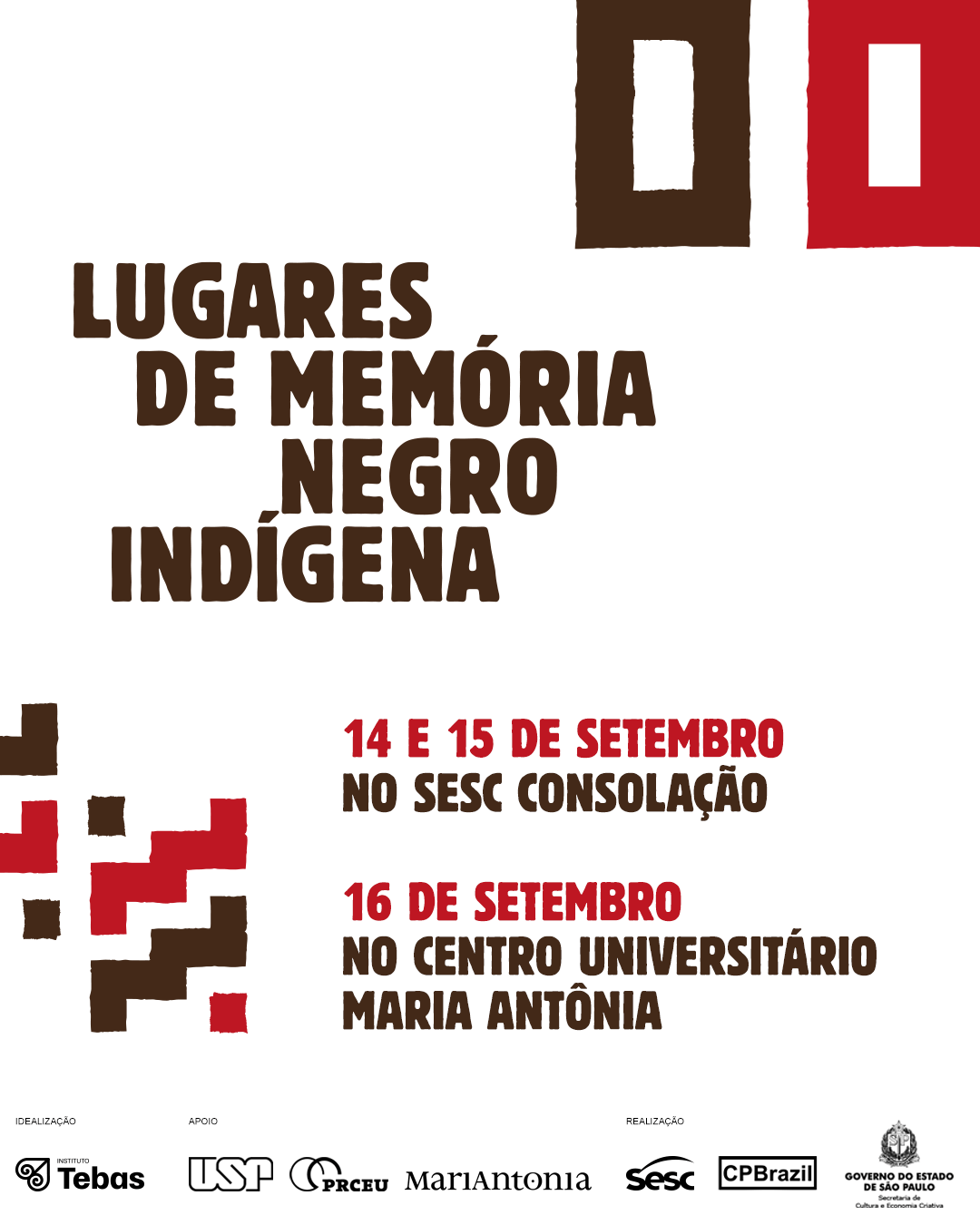 Ciclo de Conversas discutirá os lugares de memória negro indígena de 14 a 16 de setembro de 2022